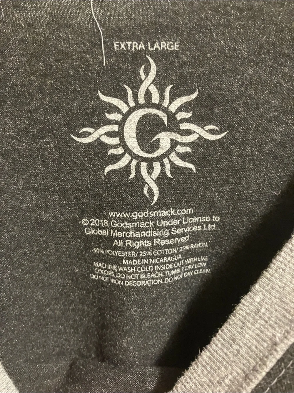 Men’s Rare VINTAGE Long Sleeve Godsmack branded Tee — Black and Gray XL